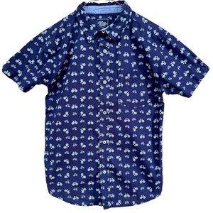Boys Short Sleeve dress shirt with Bicycle pattern Size L 14-16